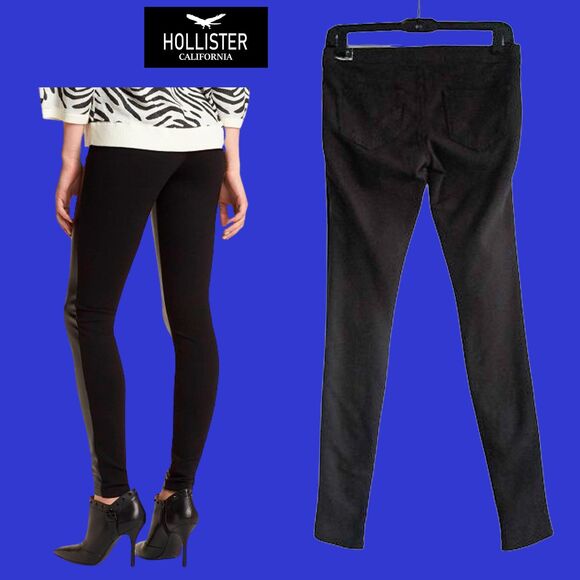 HOLLISTER NEW Y2K Faux Leather/Knit Low Rise Legging 25 - Picture 9 of 12